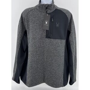 Spyder 1/2 Zip Pullover Men's XXL Gray Black Performance Fleece Athletic